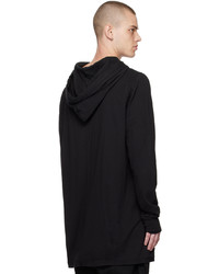 schwarzer Pullover mit einem Kapuze von Rick Owens DRKSHDW