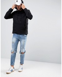 schwarzer Pullover mit einem Kapuze von Asos