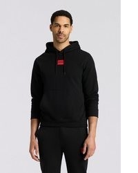 schwarzer Pullover mit einem Kapuze von Hugo