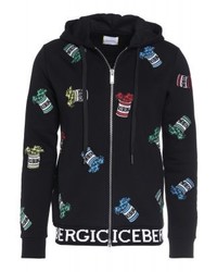 schwarzer Pullover mit einem Kapuze von Iceberg