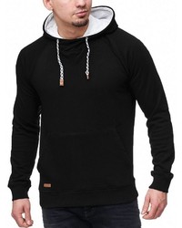 schwarzer Pullover mit einem Kapuze von INDICODE