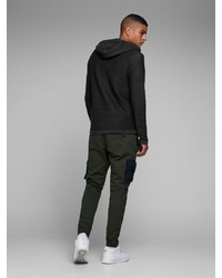 schwarzer Pullover mit einem Kapuze von Jack & Jones