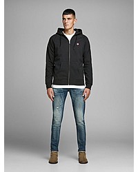 schwarzer Pullover mit einem Kapuze von Jack & Jones