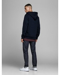 schwarzer Pullover mit einem Kapuze von Jack & Jones