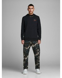 schwarzer Pullover mit einem Kapuze von Jack & Jones