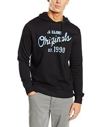 schwarzer Pullover mit einem Kapuze von Jack & Jones