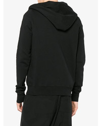 schwarzer Pullover mit einem Kapuze von Rick Owens DRKSHDW