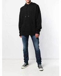 schwarzer Pullover mit einem Kapuze von Diesel