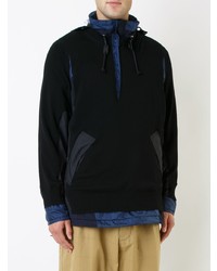 schwarzer Pullover mit einem Kapuze von Sacai