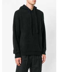 schwarzer Pullover mit einem Kapuze von Laneus