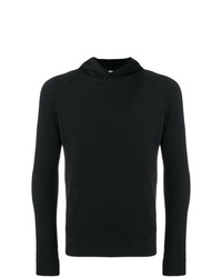 schwarzer Pullover mit einem Kapuze von La Fileria For D'aniello