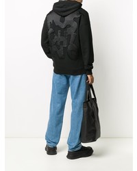 schwarzer Pullover mit einem Kapuze von Moschino