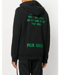 schwarzer Pullover mit einem Kapuze von Palm Angels