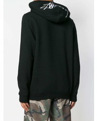 schwarzer Pullover mit einem Kapuze von Stussy