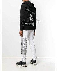 schwarzer Pullover mit einem Kapuze von Philipp Plein