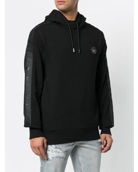 schwarzer Pullover mit einem Kapuze von Philipp Plein