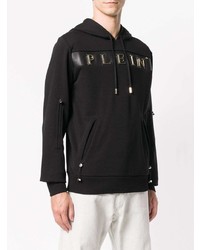 schwarzer Pullover mit einem Kapuze von Philipp Plein