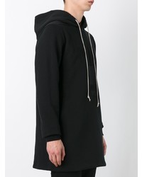 schwarzer Pullover mit einem Kapuze von Rick Owens DRKSHDW