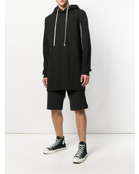 schwarzer Pullover mit einem Kapuze von Rick Owens DRKSHDW