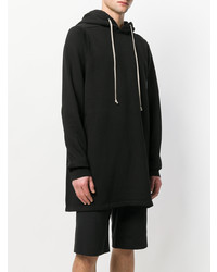 schwarzer Pullover mit einem Kapuze von Rick Owens DRKSHDW