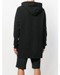 schwarzer Pullover mit einem Kapuze von Rick Owens DRKSHDW