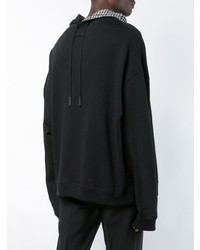 schwarzer Pullover mit einem Kapuze von Raf Simons