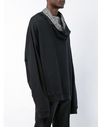 schwarzer Pullover mit einem Kapuze von Raf Simons