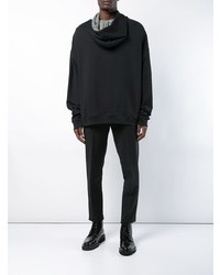 schwarzer Pullover mit einem Kapuze von Raf Simons