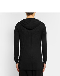 schwarzer Pullover mit einem Kapuze von Rick Owens