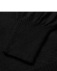 schwarzer Pullover mit einem Kapuze von Rick Owens