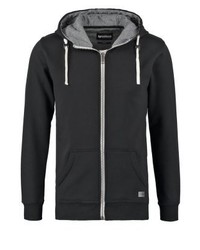 schwarzer Pullover mit einem Kapuze von Minimum