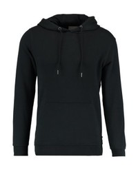 schwarzer Pullover mit einem Kapuze von Minimum