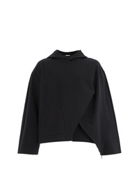 schwarzer Pullover mit einem Kapuze von Moohong