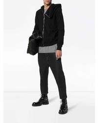 schwarzer Pullover mit einem Kapuze von Rick Owens DRKSHDW