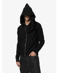 schwarzer Pullover mit einem Kapuze von Rick Owens DRKSHDW