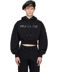 schwarzer Pullover mit einem Kapuze von Mugler