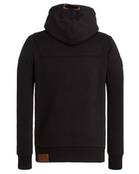 schwarzer Pullover mit einem Kapuze von Naketano