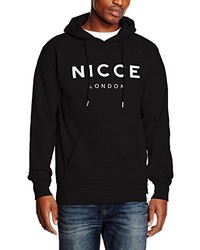 schwarzer Pullover mit einem Kapuze von Nicce London