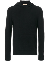 schwarzer Pullover mit einem Kapuze von Nuur