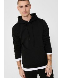 schwarzer Pullover mit einem Kapuze von ONLY & SONS
