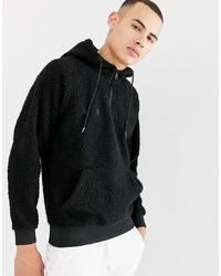 schwarzer Pullover mit einem Kapuze von ONLY & SONS