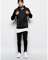 schwarzer Pullover mit einem Kapuze von Asos