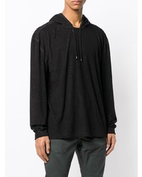 schwarzer Pullover mit einem Kapuze von John Varvatos