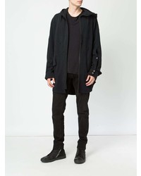 schwarzer Pullover mit einem Kapuze von Ann Demeulemeester