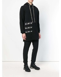 schwarzer Pullover mit einem Kapuze von Rick Owens DRKSHDW