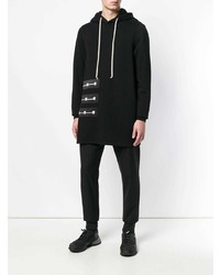 schwarzer Pullover mit einem Kapuze von Rick Owens DRKSHDW