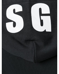 schwarzer Pullover mit einem Kapuze von MSGM