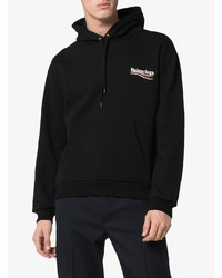 schwarzer Pullover mit einem Kapuze von Balenciaga