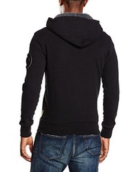 schwarzer Pullover mit einem Kapuze