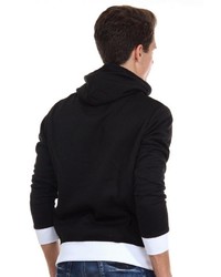 schwarzer Pullover mit einem Kapuze von R-NEAL
